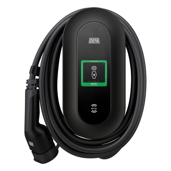 DEFA Power laddbox med fast laddkabel och display