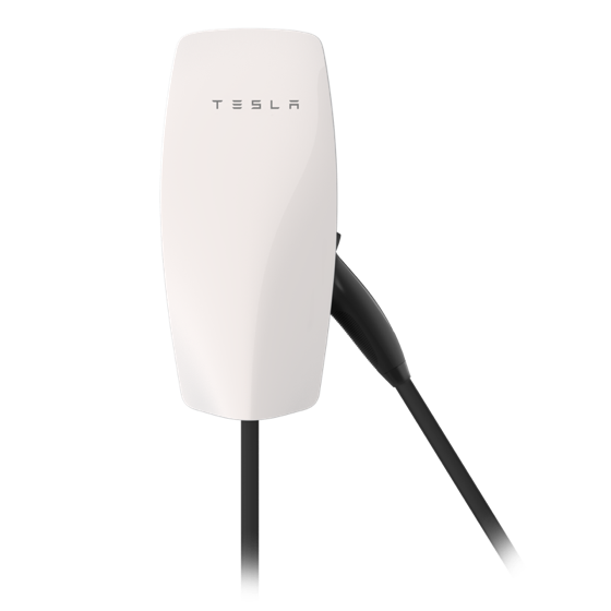 Tesla Wall Connector monterad på vägg