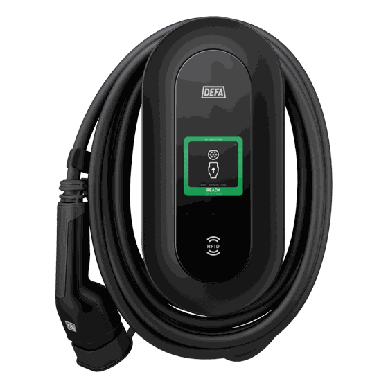 DEFA Power laddbox med fast laddkabel och display